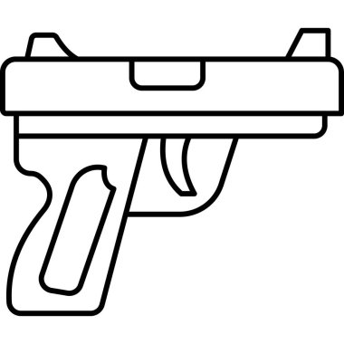 Pompalı Hat Simgesi Minimum Ateşli Silah ve Silah Vektörü Sembolü