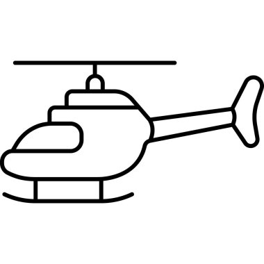 Helikopter Hattı Simgesi Minimum Hava Aracı ve Havacılık Vektörü Sembolü