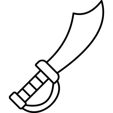 Kılıç Çizgisi Simgesi Minimum Silah ve Savaş Vektörü Sembolü