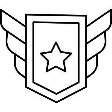 Ordu Kalkan Hattı Simgesi Asgari Askeri Koruma Vektörü Sembolü