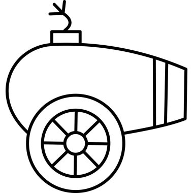 Top Hattı Simgesi Minimum Silah ve Topçu Vektör Sembolü