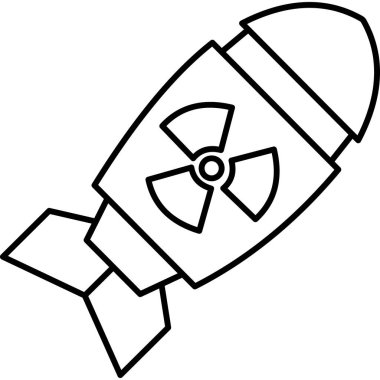 Nükleer Bomba Hattı Simgesi Minimum Patlayıcı ve Kitle İmha Vektörü Sembolü SilahıName