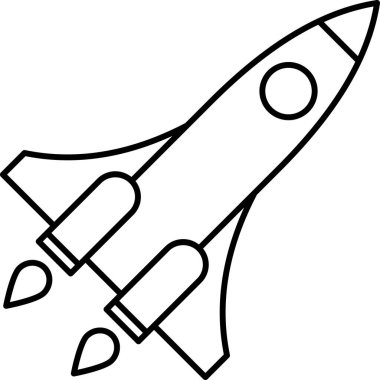 Roket Çizgisi Simgesi Minimum Alan ve Fırlatma Vektörü Sembolü
