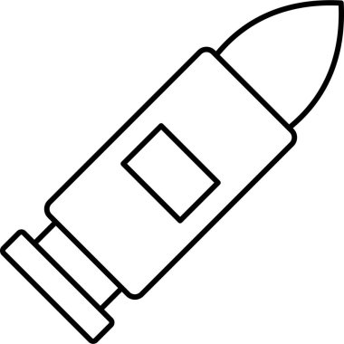 Kurşun Çizgisi Simgesi Minimum Mühimmat ve Silah Vektörü Sembolü