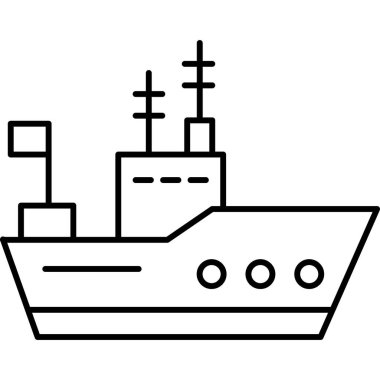 Gemi Hattı Simgesi Minimum Gemi ve Denizcilik Vektörü Sembolü