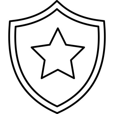 Kalkan Çizgisi Simgesi Minimum Güvenlik ve Koruma Vektörü Sembolü