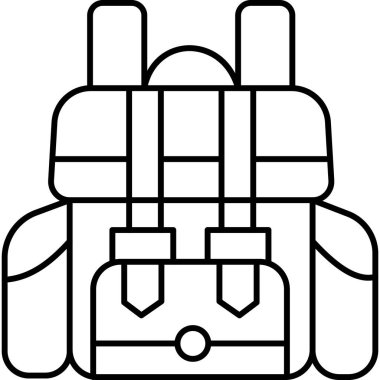 Ordu Çanta Hattı Simgesi Asgari Askeri Veri Vektörü Sembolü