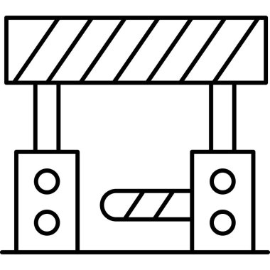 Bariyer Hattı Simgesi Minimum Engel ve Güvenlik Vektörü Sembolü
