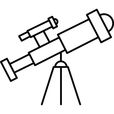 Teleskop Çizgisi Simgesi Minimum Astronomi ve Keşif Vektörü Sembolü