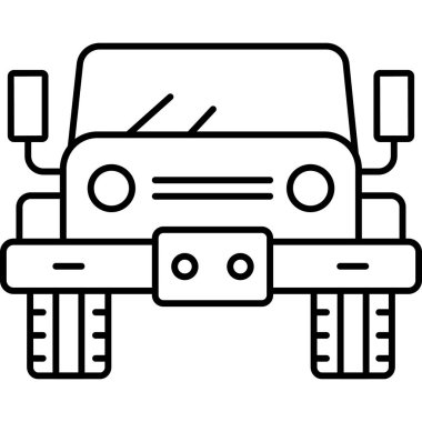 Jeep Hattı Simgesi Minimum Otoyol Aracı Vektör Sembolü