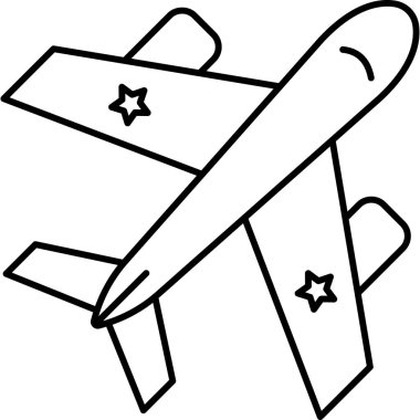 Uçak Hattı Simgesi Minimum Seyahat ve Havacılık Vektörü Sembolü