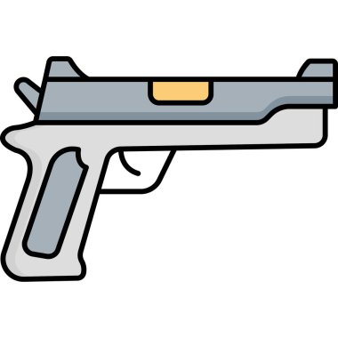 Silah Simgesi Doldurma Stili Ateşli Silah ve Silah Sembolü