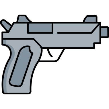 Silah Simgesi Doldurma Stili Ateşli Silah ve Silah Sembolü