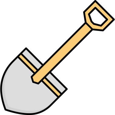 Kürek Simgesi Doldurma Biçimi Kazma Aracı ve İnşaat Sembolü