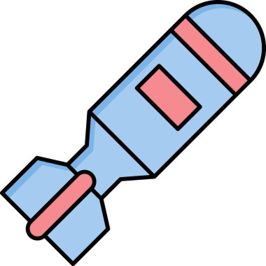Doldurma Biçimli Roket Simgesi Uzay Keşfi ve Çalıştırma Sembolü
