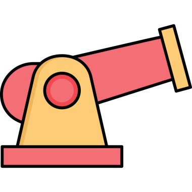 Doldurma Biçimli Canon Simgesi Topçu ve Askeri Silah Sembolü