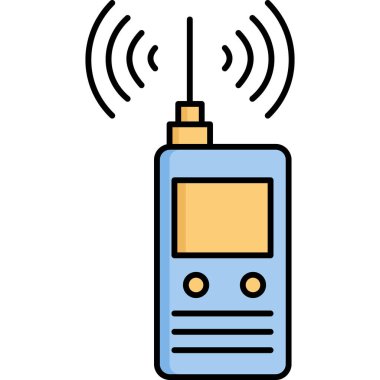 Doldurma Biçimi İletişim ve Teknoloji Sembolünde Kablosuz Telefon Simgesi