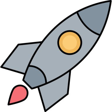 Füze Simgesi Tam Biçim Askeri Silah ve Saldırı Sembolü