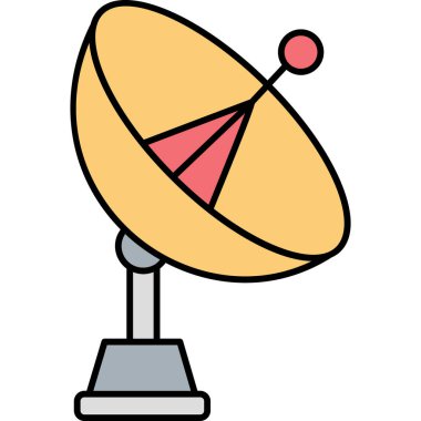 Televizyon Tabağı Simgesi Uydu Biçimi ve İletişim Sembolü