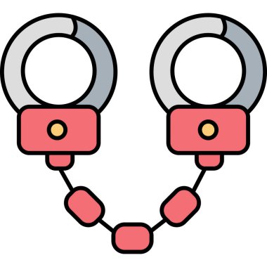 Doldurma Biçimli Kelepçe Simgesi Kanun Uygulaması ve Güvenlik Sembolü