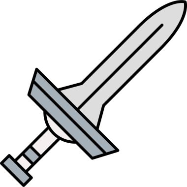 Doldurma Biçimli Kılıç Simgesi Silah ve Savaş Sembolü