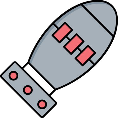 Füze Simgesi Tam Biçim Askeri Silah ve Saldırı Sembolü