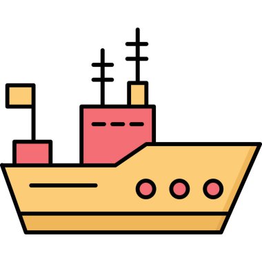 Donanma Savunma ve Savaş Sembollerinde Askeri Gemi Simgesi