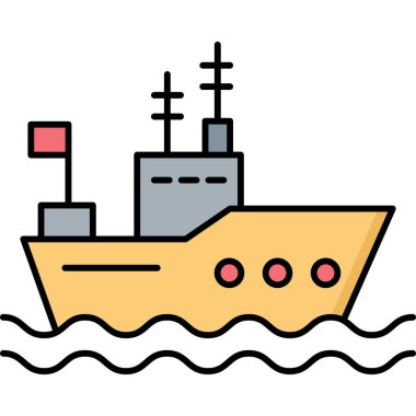 Donanma Savunma ve Savaş Sembollerinde Askeri Gemi Simgesi