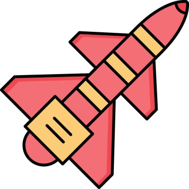 Füze Simgesi Tam Biçim Askeri Silah ve Savunma Sembolü