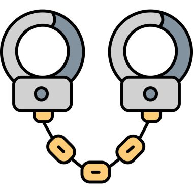 Doldurma Biçimli Kelepçe Simgesi Kanun Uygulaması ve Güvenlik Sembolü