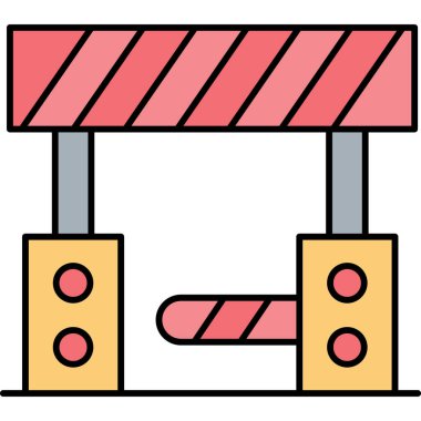 Doldurma Biçimi Güvenlik ve İnşaat Sembolünde Bariyer Simgesi