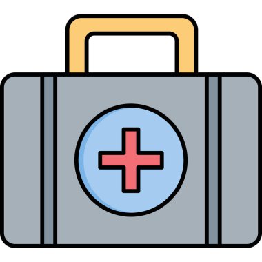 Doldurma Biçimli Tıbbi Kit Simgesi İlk Yardım ve Acil Sağlık Sembolü