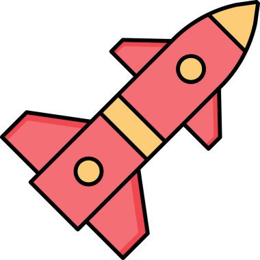 Savaş Füze Simgesi Tam Biçim Askeri Saldırı ve Savunma Sembolü