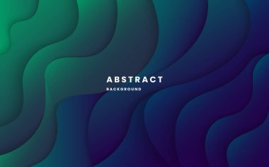 Mavi ve yeşil arka plan dinamik dalgalı ışık ve gölge. Sıvı dinamik şekiller soyut bileşimi oluşturur. Modern zarif tasarım arka planı. Resim vektörü 10 eps.