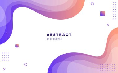 Renkli şablon pankartı. Mor ve kırmızı renkte sıvı şekilli tasarım. Görüntü vektörü 10 eps.