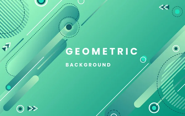 Abstrakter Hintergrund Grüner Farbverlauf Geometrische Elemente Muster Memphis Retro Stil — Stockvektor