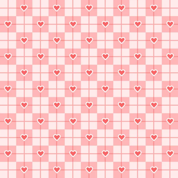 День Святого Валентина Конфеты Сердца Розовый Красный Белый Тартан Клетчатый — стоковый вектор