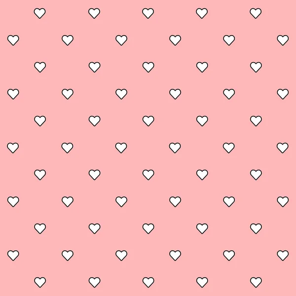 Dia Dos Namorados Corações Doces Rosa Vermelho Branco Tartan Xadrez — Vetor de Stock