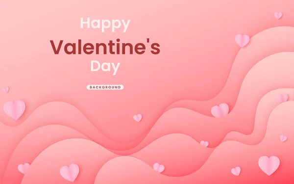 Alles Gute Zum Valentinstag Valentinsherzen Mit Rosa Farbverlauf Hintergrund Dynamisch — Stockvektor