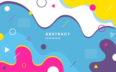 Soyut renkli modern zarif tasarım altyapısı. Modern renkli soyut geometrik şekil. Memphis tarzı arka planlar. Görüntü vektörü 10 eps.