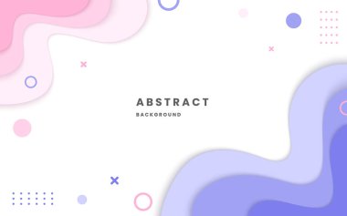 Renkli soyut geometrik şekiller tasarım elemanı arka planı. Beyaz arka planlar. Geometrik şekiller pembe ve mor, modern şekiller. Görüntü vektörü 10 eps.