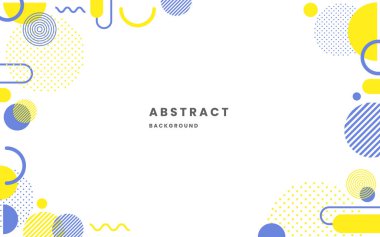 Mavi ve sarı soyut geometrik şekiller tasarım elemanı arka planı. Beyaz arka planlar. Geometrik şekiller mavi ve sarı, modern şekiller. Görüntü vektörü 10 eps.