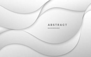 Soyut arka plan beyaz ve açık gri dalga modern lüks dokusu temiz vektör ince arka plan. Beyaz eğimli arka plan dinamik dalgalı ışık ve gölge. Görüntü vektörü 10 eps.
