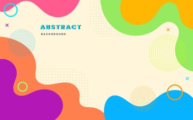 Geometrik şekilli renkli Soyut Memphis Geçmişi. Poster, Web ve Sunum için Eğlenceli ve Oyuncu Tasarım. Görüntü vektörü 10 eps.