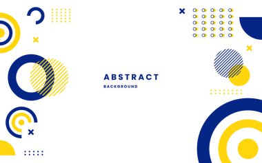 Mavi ve Sarı olarak Minimal Geometrik Özgeçmiş. Web, Banner ve Sunum için Modern Memphis Tasarımı. Görüntü vektörü 10 eps.