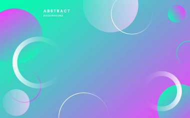 Holografik Gradyan Soyut Arkaplan Şeffaf Çemberler, Web için Yumuşak Pastel Tasarımı, UI ve Dijital Sunum. Görüntü vektörü 10 eps.