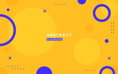 Sunum ve Bayrak Tasarımı için Sarı ve Mavi Daireli Modern Soyut Geometrik Arkaplan, Çizim Vektörü 10 eps.