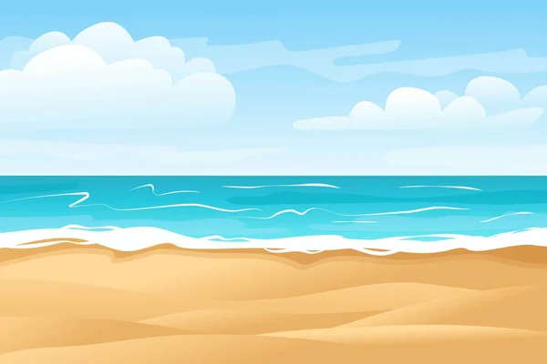 Plajă Frumoasă Malul Mării Frumoasă Însorită Ilustrație Vectorială — Fotografie, imagine de stoc