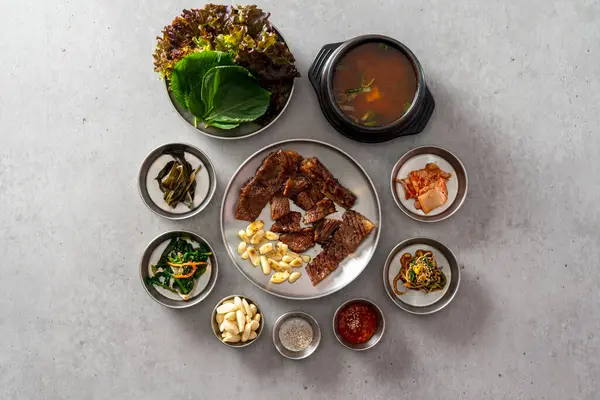 Korean food dish Grilled pork belly, grilled pork, marinated ribs, grilled pork belly