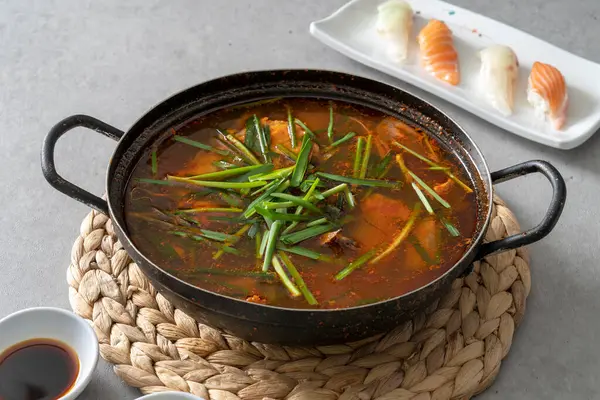 Spicy Fish Stew Korean food dish Assorted Sliced Raw Fish Salmon sashimi Raw Fish Bibimbap Cold Raw Fish Sliced Raw Fish Soup
